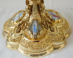 Solid silver gilt antique French Gothic Chalice.